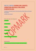NUR 121 &sol; NUR 201 NURSING CARE&colon; CONCEPTS&comma; &NewLine;CONNECTIONS AND SKILLS&vert; FINAL SPRING &NewLine;EXAMINATION 2026 &NewLine;Foundations of Nursing Practice&comma; Clinical Reasoning&comma; Patient Safety&comma; and Essential &NewLine;Nursing Skills &NewLine;ACADEMIC YEAR&colon; 2025&sol;2026