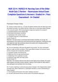 NUR 2214 &sol; NUR2214&colon; Nursing Care of the Older Adult Quiz 2 Review &ndash; Rasmussen Actual Exam 2026&sol;2027 Complete Questions & Answers &vert; Graded A&plus; &vert; Pass Guaranteed - A&plus; Graded