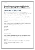Ontario Refrigeration Operator Class B Certification Exam &vert; Latest Verified Questions and Detailed Answers 