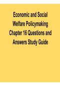 Economic And Social Welfare Policymaking Chapter 16 Questions And Answers Study Guide 2025&sol; 2026