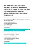 Leifer&rsquo;s Introduction to Maternity and Pediatric Nursing 10th Edition &lpar;2025 Latest Version&rpar; Test Bank &ndash; Exam Questions and Verified Correct Answers