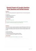 Georgia Property & Casualty Exam Questions and Verified Answers&period;
