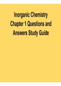 Inorganic Chemistry Chapter 1 Questions And Answers Study Guide 2025&sol; 2026