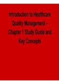Introduction To Healthcare Quality Management Chapter 1 Study Guide And Key Concepts 2025&sol; 2026