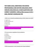 Local Anesthesia for Dental Professionals 2nd Edition &lpar;2025&rpar; Test Bank &ndash; Exam Questions and Verified Correct Answers