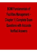 BOMI Fundamentals Of Facilities Management Chapter 1 Complete Exam Questions With Accurate Verified Answers 2025&sol; 2026