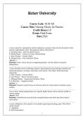 NUR 502 Nursing Theory Final Exam Prep 2026 - With Solutions