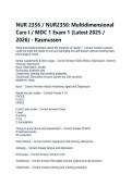 NUR 2356 &sol; NUR2356&colon; Multidimensional Care I &sol; MDC 1 Exam 1 &lpar;Latest 2025 &sol; 2026&rpar; - Rasmussen