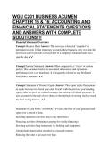 WGU C201 BUSINESS ACUMEN CHAPTER 15 & 16&colon; ACCOUNTING AND FINANCIAL STATEMENTS QUESTIONS AND ANSWERS WITH COMPLETE SOLUTIONS&excl;&excl;&excl;