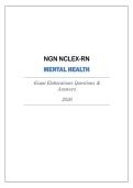 NGN NCLEX-RN &lpar;Mental Health&rpar; Exam Elaborations Qns & Ans 2026