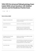 WGU D115 OA Advanced Pathophysiology Exam &lpar;Latest  2026&rpar; Actual Questions with Detailed Answers and OA Readiness Practice Exam