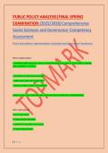 PUBLIC POLICY ANALYSIS&vert;FINAL SPRING &NewLine;EXAMINATION &lpar;2025&sol;2026&rpar; Comprehensive &NewLine;Social Sciences and Governance Competency &NewLine;Assessment &NewLine;PUBLIC POLICY ANALYSIS&vert;FINAL SPRING &NewLine;EXAMINATION &lpar;2025&sol;2026&rpar; Comprehensive &NewLine;Social Sciences and Governance Competency 