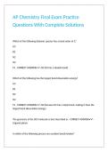 AP Chemistry Final Exam Practice Questions With Complete Solutions