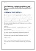 Ohio Peace Officer Training Academy &lpar;OPOTA&rpar; Basic Training Exam &vert; Latest Verified Questions and Detailed Answers 