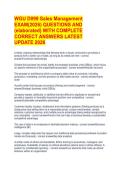 WGU D099 Sales Management  &NewLine;EXAM&lpar;2026&rpar; QUESTIONS AND &NewLine;&lpar;elaborated&rpar; WITH COMPLETE &NewLine;CORRECT ANSWERS LATEST  &NewLine;UPDATE 2026