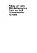NR667 Exit Exam 2026 Edition Actual &NewLine;Questions And Correct Detailed &NewLine;Answers