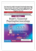 Test Bank For Stahl Essential Psychopharmacology Neuroscientific Basis And Practical Applications 5th Edition 2025&sol; 2026
