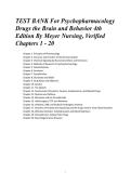 Test Bank For Psychopharmacology Drugs The Brain And Behavior 4th Edition By Meyer Nursing 2025&sol; 2026