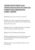 CERTIFIED PARAOPTOMETRIC EXAM&NewLine;CERTIFICATION EVALUATION TEST PAPER 2026&NewLine;COMPLETE STUDY QUESTIONS WITH&NewLine;CORRECT ANSWERS&NewLine;