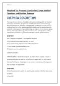 Maryland Tax Preparer Examination &vert; Latest Verified &NewLine;Questions and Detailed Answers 