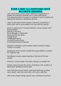 EXAM 3 NUR 112 QUESTIONS WITH ACCURATE ANSWERS