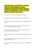 SOS MECHANIC CERTIFICATE -ENGINE TUNE-UP--PERFORMANCE EXAM &vert; COMPLETE QUESTIONS AND CORRECT DETAILED ANSWERS &vert; LATEST UPDATE &lpar;2026&rpar; &vert; ALREADY GRADED A&plus;