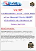 NR 507 Week 8 Dermatological Conditions &ndash; Psoriasis&comma; Rosacea and Acne &lpar;Chamberlain University&rpar; 2026&sol;2027 &vert; Practice Questions with Verified Answers and Rationales Study Guide