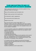 FLUID AND ELECTROLYTE NUR 112 QUESTIONS WITH ACCURATE ANSWERS