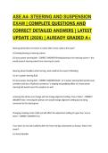 ASE A4- STEERING AND SUSPENSION EXAM &vert; COMPLETE QUESTIONS AND CORRECT DETAILED ANSWERS &vert; LATEST UPDATE &lpar;2026&rpar; &vert; ALREADY GRADED A&plus;