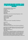 HEALTHCARE DELIVERY SYSTEMS &sol; EXAM 3 &sol; NUR 112 QUESTIONS WITH ACCURATE ANSWERS