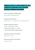 EDEXCEL MATHS A LEVEL EXAMS SET 2026&NewLine;COMPLETE QUESTIONS AND ANSWERS&NewLine;BUNDLED PREMIUM RESOURCE&NewLine;