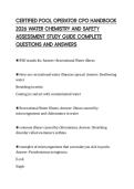 CERTIFIED POOL OPERATOR CPO HANDBOOK&NewLine;2026 WATER CHEMISTRY AND SAFETY&NewLine;ASSESSMENT STUDY GUIDE COMPLETE&NewLine;QUESTIONS AND ANSWERS&NewLine;