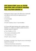 CFPT EXAM SCRIPT 2026 414 TESTED&NewLine;QUESTIONS AND ACCURATE ANSWERS&NewLine;FULL SOLUTION GRADED A&plus;&NewLine;