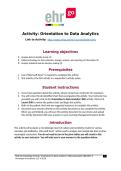 EHR Go Knowledge Activity&colon; Orientation to Data Analytics I HIMA 410 &vert; Completed&sol; Answered Latest 2026 - AMU&period;