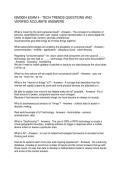 ISM3004 EXAM 4 - TECH TRENDS QUESTIONS AND VERIFIED ACCURATE ANSWERS