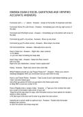 ISM3004 EXAM 2 EXCEL QUESTIONS AND VERIFIED ACCURATE ANSWERS