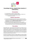 EHR Go Knowledge Activity&colon; Applied Data Analytics I&comma; II and III &lpar;Informatics&rpar; &vert;  &vert; Complete Questions and Answers Latest Winter 2025&sol;26&period;