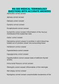MA 600 MEDICAL TERMINOLOGY QUESTIONS WITH ACCURATE ANSWERS
