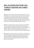 ENGL 216 CERTIFICATION SCRIPT 2026&NewLine;COMPLETE QUESTIONS AND CORRECT&NewLine;ANSWERS