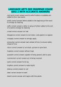LANGUAGE ARTS 600 GRAMMAR USAGE QUIZ 2 WITH ACCURATE ANSWERS