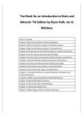 Test Bank For An Introduction To Brain And Behavior 7th Edition Bryan Kolb 2025&sol; 2026