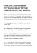 CGFM EXAM 2 2026 GOVERNMENT&NewLine;FINANCIAL MANAGEMENT TEST PAPER&NewLine;QUESTIONS AND SOLUTIONS GRADED A&plus;