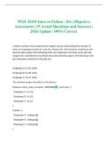 WGU D335 Intro to Python &vert; OA &vert; Objective Assessment &vert; 15 Actual Questions and Answers &vert; 2026 Update &vert; 100&percnt; Correct