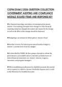 CGFM EXAM 2 2026 QUESTION COLLECTION&NewLine;GOVERNMENT AUDITING AND COMPLIANCE&NewLine;MODULE SOLVED ITEMS AND RESPONSE KEY