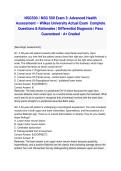 NSG500 &sol; NSG 500 Exam 3&colon; Advanced Health Assessment &ndash; Wilkes University Actual Exam 2026&sol;2027 Complete Questions & Rationales &vert; Differential Diagnosis &vert; Pass Guaranteed - A&plus; Graded