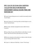 EPIC CLN 251 252 EXAM 2026 QUESTION&NewLine;COLLECTION HEALTH INFORMATION&NewLine;MANAGEMENT MODULE SOLVED ITEMS AND&NewLine;RESPONSE KEY
