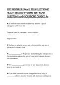 EPIC MODULES EXAM 3 2026 ELECTRONIC&NewLine;HEALTH RECORD SYSTEMS TEST PAPER&NewLine;QUESTIONS AND SOLUTIONS GRADED A&plus;&NewLine;