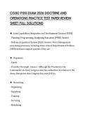CGSC F100 EXAM 2026 DOCTRINE AND&NewLine;OPERATIONS PRACTICE TEST PAPER REVIEW&NewLine;SHEET FULL SOLUTIONS&NewLine;