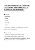 CGSC F100 EXAM 2026 JOINT OPERATIONS&NewLine;QUESTION BANK PROFESSIONAL MODULE&NewLine;SOLVED ITEMS AND RESPONSE KEY