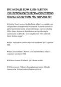 EPIC MODULES EXAM 3 2026 QUESTION&NewLine;COLLECTION HEALTH INFORMATION SYSTEMS&NewLine;MODULE SOLVED ITEMS AND RESPONSE KEY
